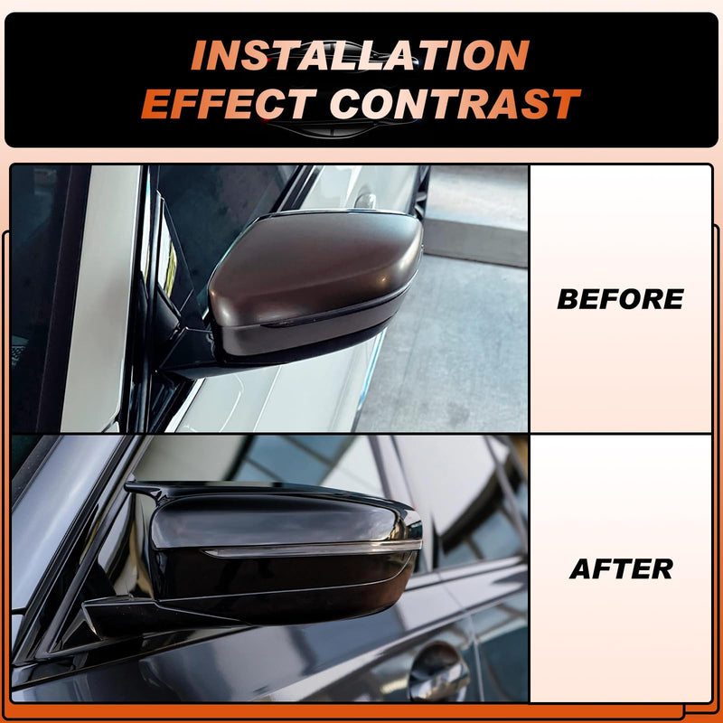 Glossy Black Mirror Cover Caps Rearview Side Mirror Covers Fit for BMW G20 G21 G30 G31 G11 G12 G14 G15 G16 2017 2018 2019 2020 2021 2022 Left Driver Side Right Passenger Side-2 PCS Fit for BMW G20 G21 G30 G31 2017-2022-Glossy Black