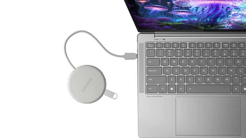 Lenovo Slim USB-C 3.2 Hub, 5-in-1 USB-C Hub with HDMI 2.1 (4K@60Hz), 10Gbps USB-C & USB-A Ports, 100W PD-in (65W Charging), Ultra-Thin Portable Dock with Cable Management for Laptop, Seashell