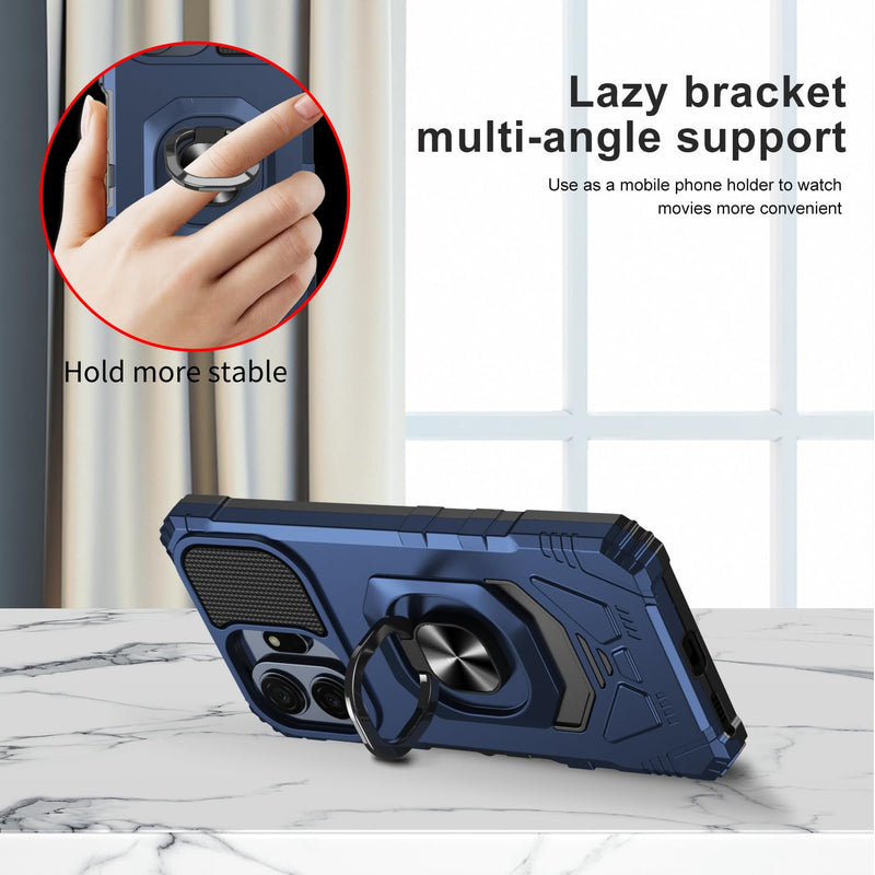 for TCL NXTPAPER 70 Pro 5G Case with 1 Pack Screen Protector Blue | Dual Layer Hybrid Heavy Duty Defender Protection,Rugged Reinforced Cushion Corner Kickstand Shockproof Bumper Cover