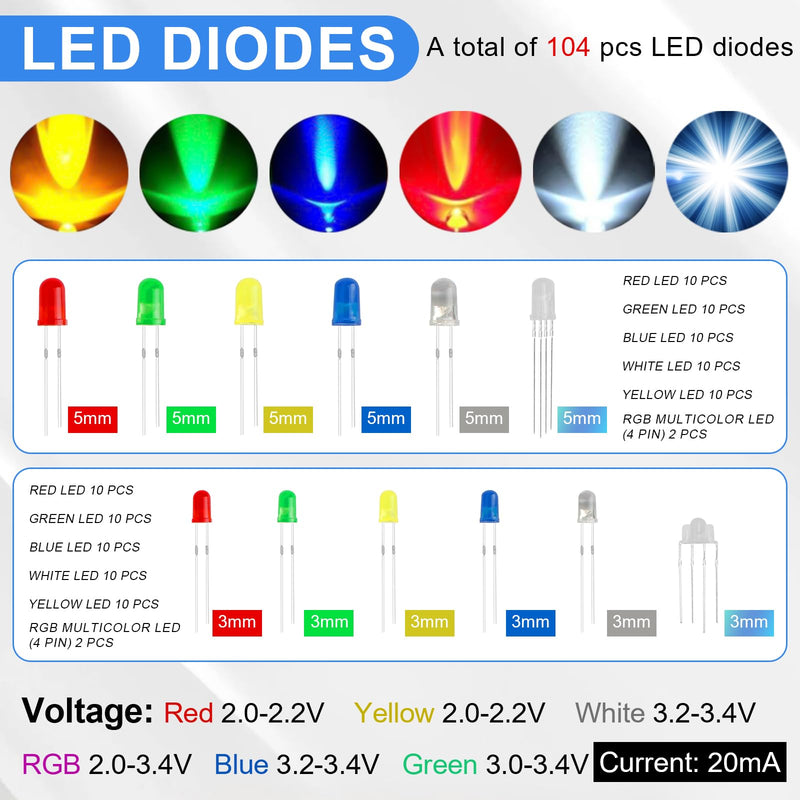 Electronic Component Kit, 1780 Pcs DIY Electronics Kit with Resistors,Capacitor,LED Diodes,Transistors,Dupont Wire,Breadboard,PCB,Potentiometer,Triode,IC,Crystal Oscillator,Buzzer,Switch,Motor,Speaker