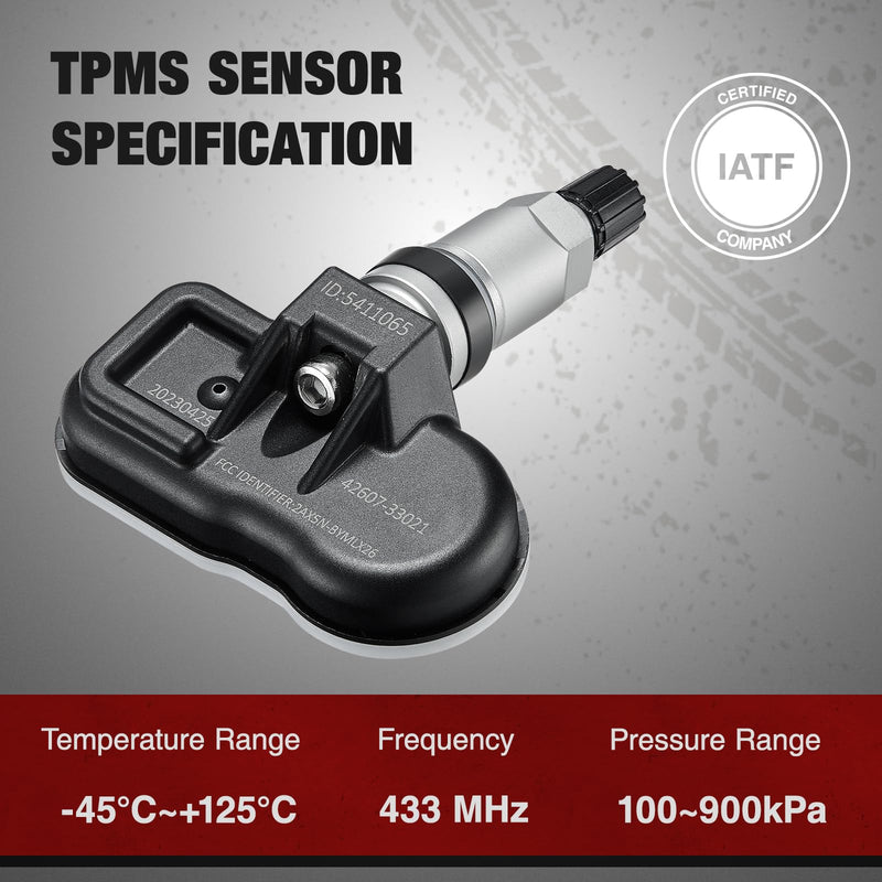 BDFHYK Upgrade TPMS Sensor 315Mhz Tire Pressure Monitoring System Compatible with Toyota 4Runner Avalon Camry Corolla FJ Cruiser Highlander Land Cruiser Matrix Prius V RAV4 Sequoia Tacoma Tundra Yaris 4260735010