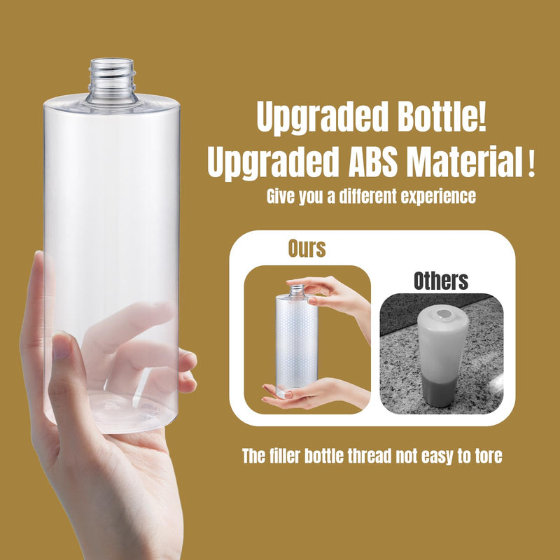 Soap Dispenser for Kitchen Sink, Matte Black Stainless Steel Built in Soap Dispensers, Countertop Kitchen Sink Soap Dispenser Pump Head for Bathroom with 11 OZ Large PET Transparent Bottle