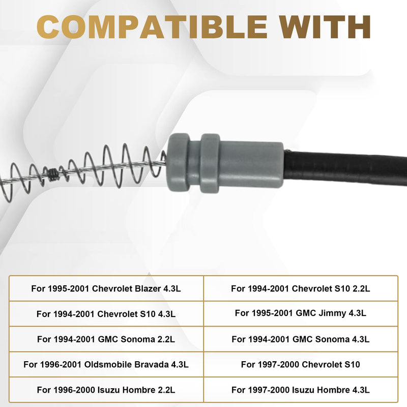 PartsFlow Hood Release Cable For 1994-2001 Chevrolet Blazer/S10 For 1994-2001 GMC Jimmy/Sonoma For 1997-2000 Isuzu Hombre For 1996-2001 Oldsmobile Bravada 15732159, 912-001