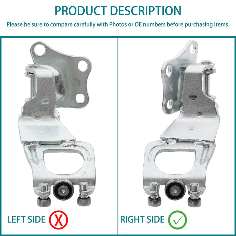 Slide Door Roller & Hinge Assembly, Compatible with 2004-2010 Toyota Sienna, Right Passenger Side | Replaces# 68380-08031, 6838008031, Middle Center Sliding Door Roller 2004-2010 Right