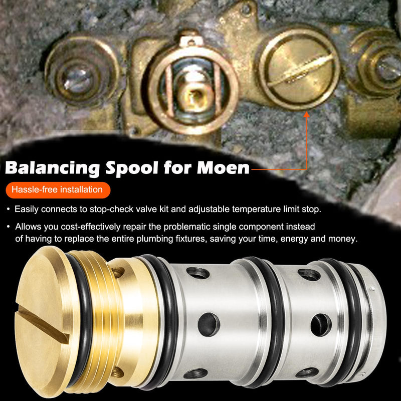 For Moen 1423 Balancing Spool Perfectly Compatible with Moentrol Moen Tub Shower and Shower-Only Faucets, Replacement for 132343