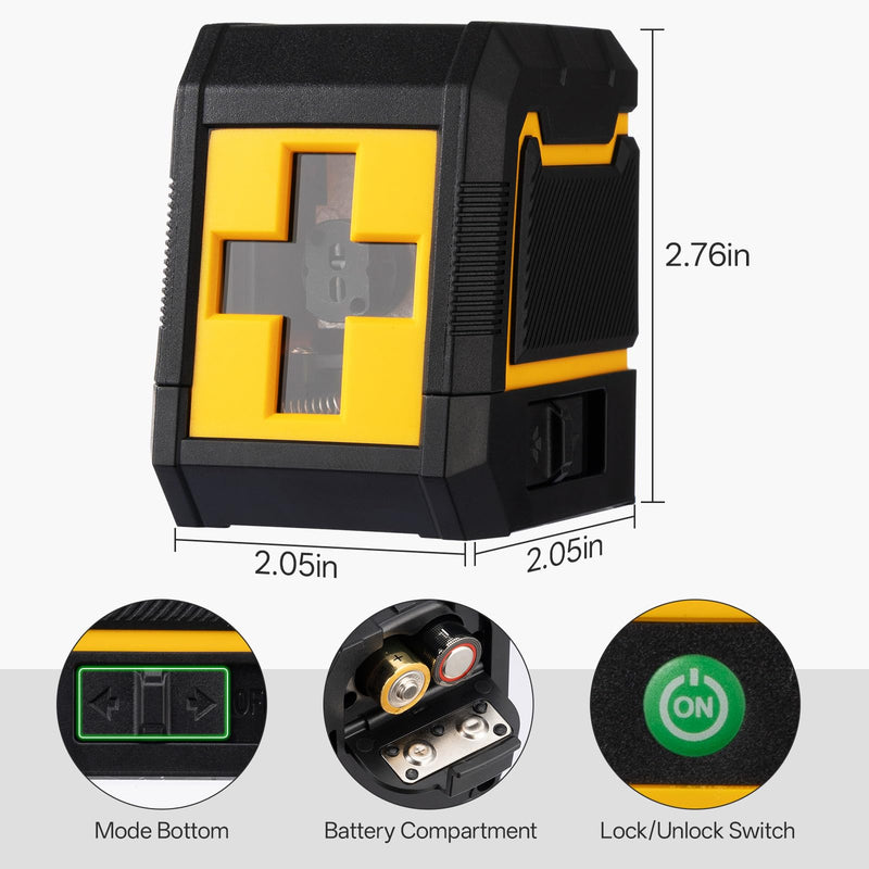 Self Leveling Green Laser Level, 100ft Cross Line Tool with Rotary Function, Class II <1mW 635nm, 3 Brightness Modes, Magnetic Bracket, IP54 Dust/Water Resistant Laser Green
