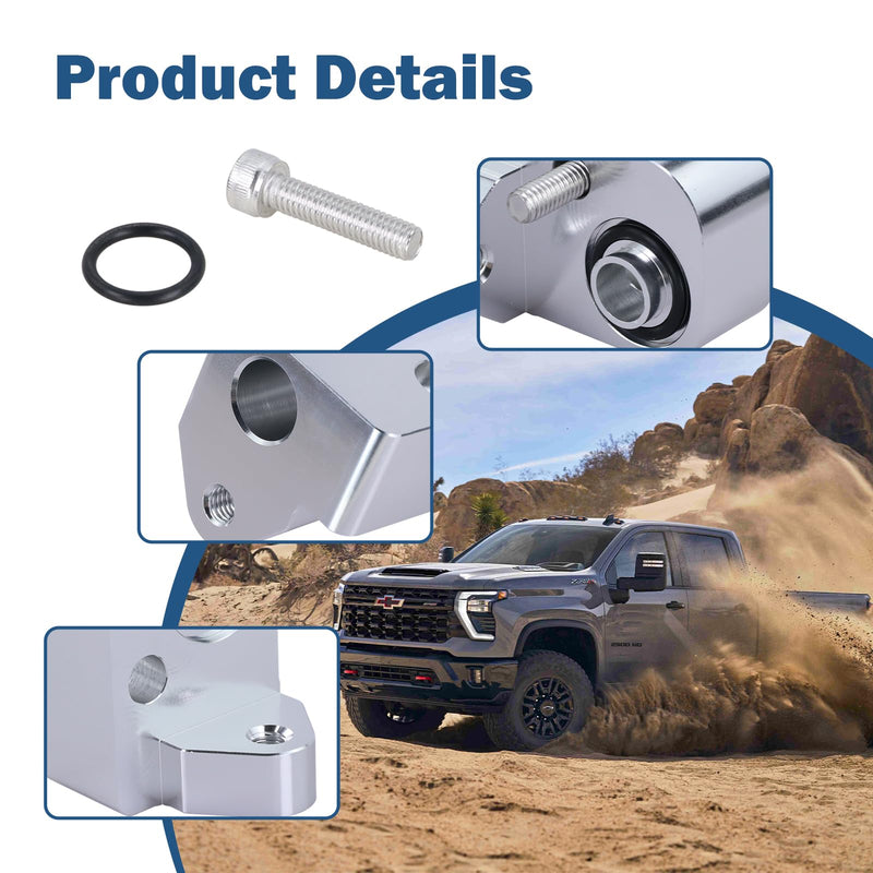 MAP Air Intake Temperature Sensor Spacer Anti-Soot Fit for 2017-2025 Chevy Silverado 2500HD 3500HD, GMC Sierra 2500HD 3500HD 6.6L Duramax Diesel, Silver Sensor Spacer (Silver)
