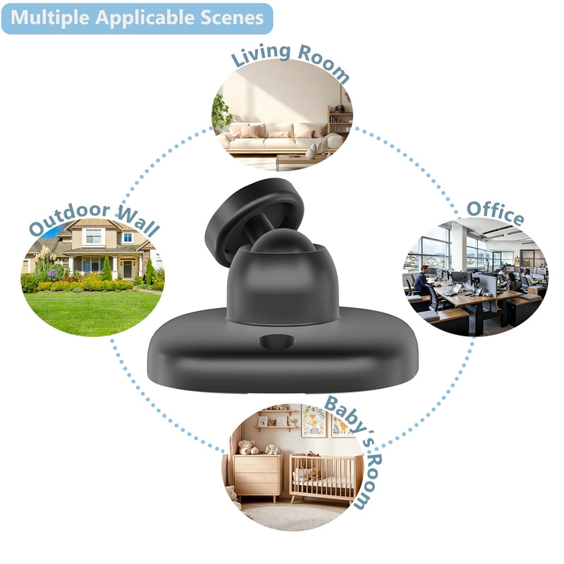 3 Pack Strong Adhesive Wall Mount Bracket Compatible with Blink Mini/Outdoor 4 (4th Gen) Camera, 360° Adjustable Indoor/Outdoor Wall Mount Stand, Easy to Install (Black) Black
