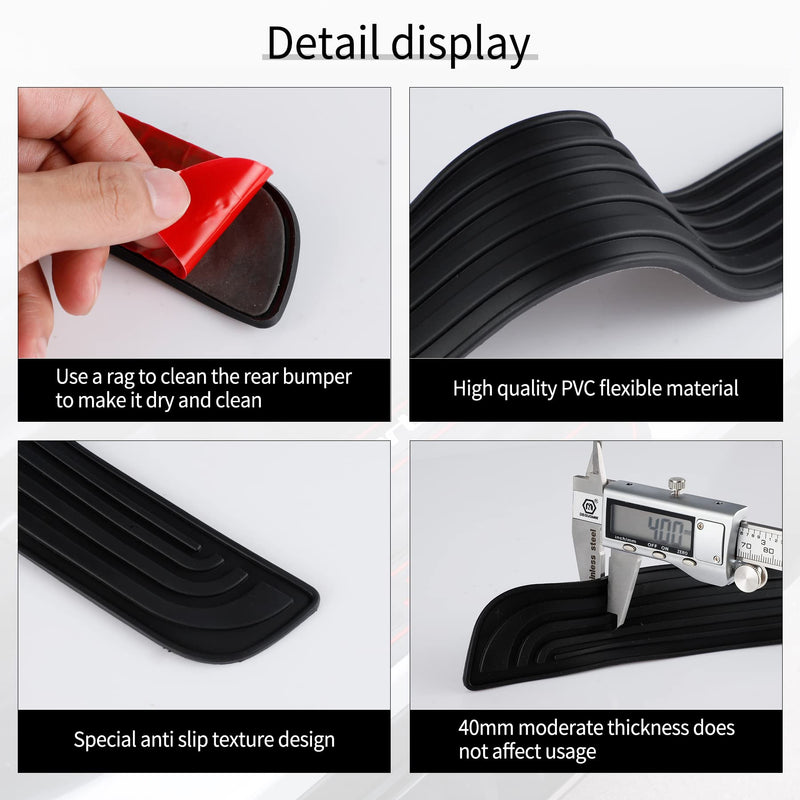 SINGARO Car Door Threshold Protection, 4PCS Door Edge Step Dust Shield Cover, Door Width 23.6x2.36inch Car/SUV Universal Rubber Scratch Resistant Exterior Accessories (Black) Black