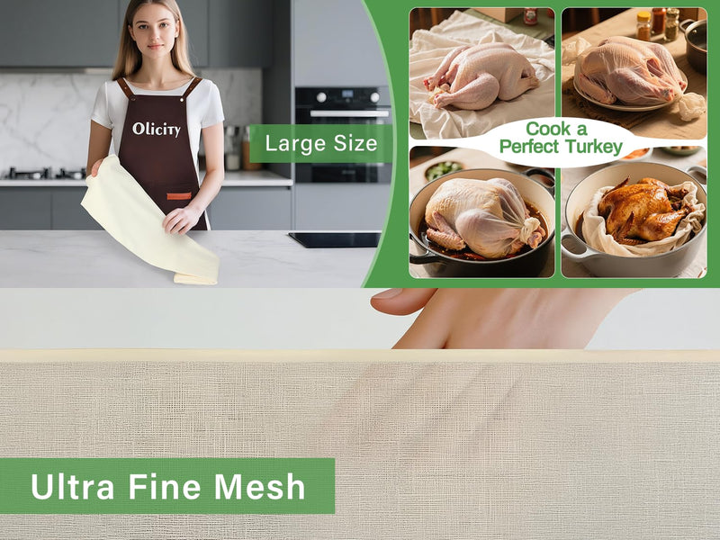 Olicity Cheese Cloth Roll,Grade 100,3x30Ft, 90 Sq Feet, Reusable Cheese Cloths with Closed Edges Fabric Fine Mesh Cloth, Unbleached Cotton Muslin Bulk Cheesecloth Roll for Straining, Crafts - 10 Yards Grade 100 - 10 Yards