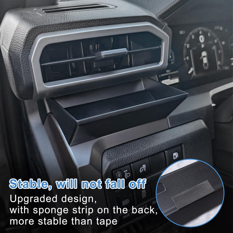 JKCOVER Driver's Air Vent Storage Tray Compatible with 2024 2025 Toyota Tacoma and 2025 Toyota 4Runner Accessories Driver's Side Extra Storage Organizer for Key Coin Card (Upgrade, No Need for Tape)