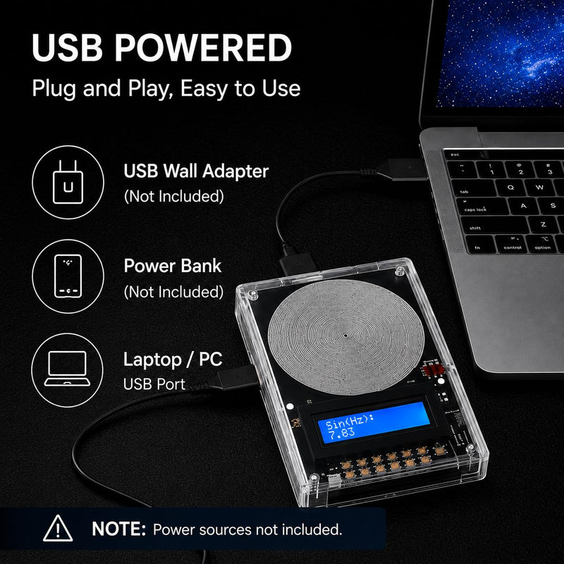Frequency Generator for Healing 7.83hz Schumann Resonance Generator, Adjustable with Ultra-Soft Acoustic Earphones & Storage Case for Relaxation, Meditation, Focus