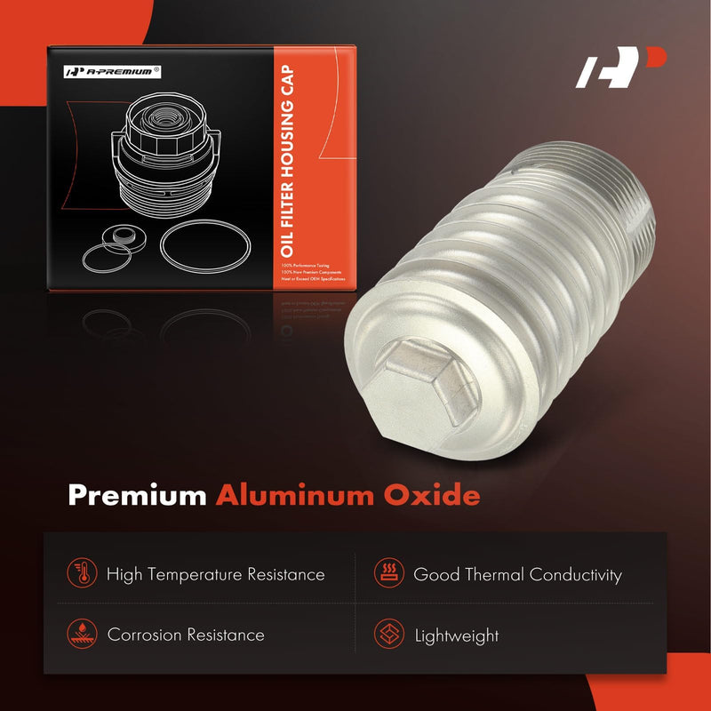 A-Premium Aluminum Oil Filter Housing Cap Assembly Compatible with Volkswagen Jetta 2013-2023, Passat 2014-2017, Golf 2015-2021, Tiguan 2017-2023, Beetle 2013-2017, GTI 2015-2021, Golf Alltrack