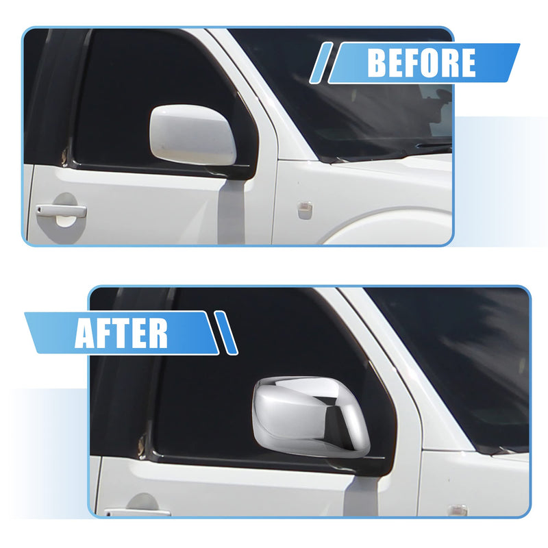 X AUTOHAUX 1 Pair Car Exterior Chrome Plated Full Mirror Cover Covers Cap Overlay for Nissan Frontier for Nissan Pathfinder for Nissan Xterra 2005-2015