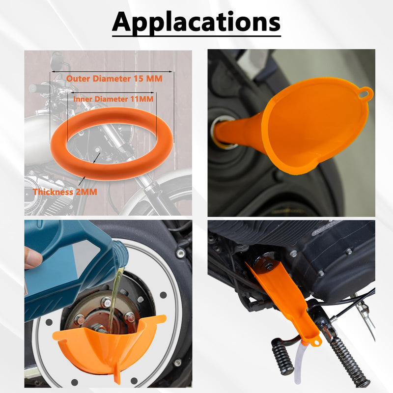 Oil Change Kit Oil Filter Cap Wrench,Crankcase Fill Funnel,Primary Case Oil Funnel,Drip-Free Oil Filter Funnel,30Pcs O-Rings,Compatible with Harley