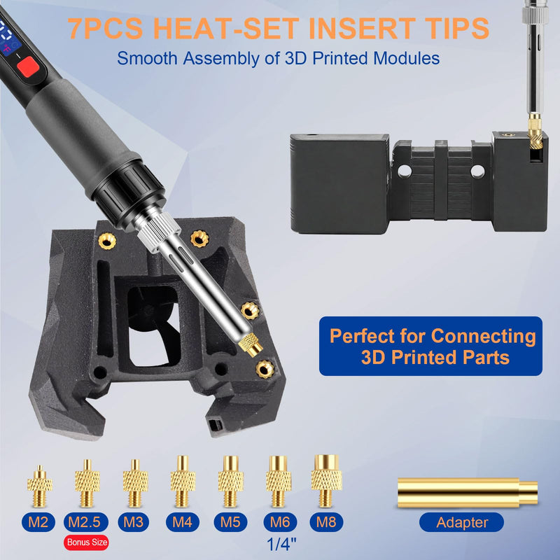 21-in-1 3D Printer Smoothing Tool Kit, 80W LED Digital Adjustable Temperature Soldering Welding Iron Kit with Insert Brass Heatset Nuts & Soldering Tips, Fast Heating 3D Printing Modify Finishing Tool