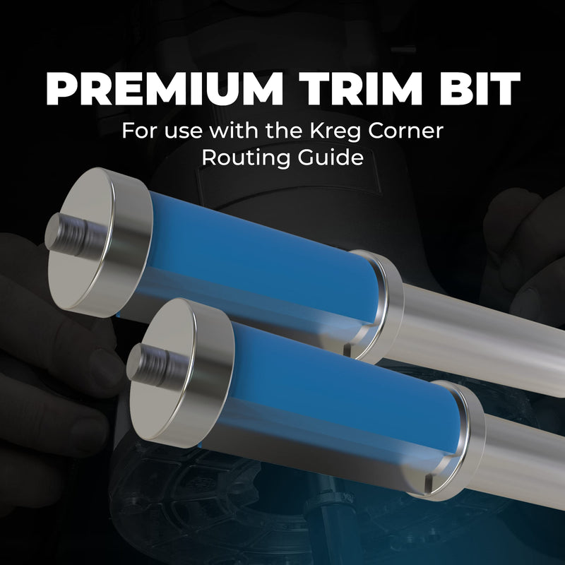 Kreg Flush Trim Bit 1/2 Inch Shank - Carbide Tipped Cutter - Dual Bearing Trimming Tool - Woodworking Edge Trim Bit - PRS500