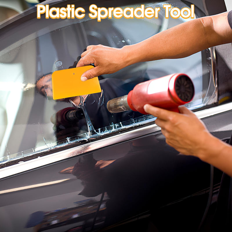 PEASUG Body Filler Spreader, 9 Pack Reusable Plastic Spreader Tool for Automotive Body Applying Fillers, Putties, Glazes, Caulks - Autobody Paint Repairs, 3 Each 4", 5" and 6" 1