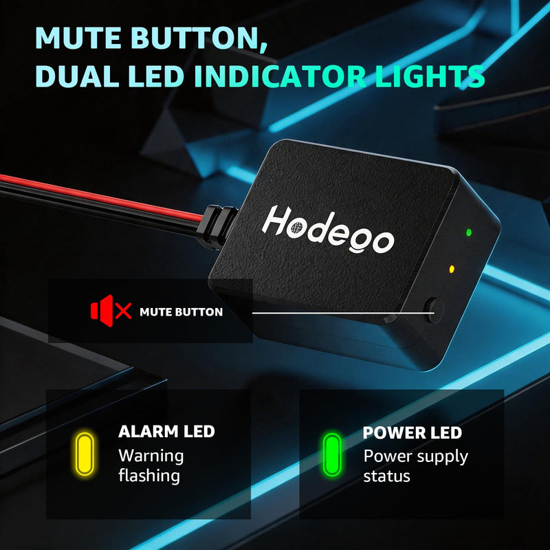 Radar Detector Smart Hardwire Kit for Uniden RDA-HDWKT with Mute Button | for Uniden Smart Cord Modle R8w R8 R7 R4w R4 R3 R1 etc. LED Alerts & Adhesive Velcro Strips
