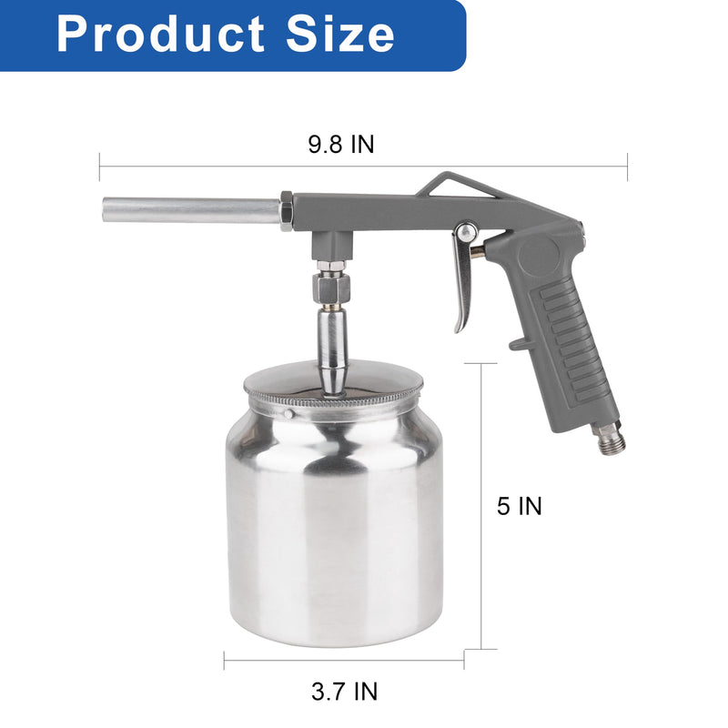 Undercoating Spray Gun Automotive, Air Spray Paint Gun with Suction Feed Cup for Spraying Truck Bed Liner Coating, Rubberized Undercoat, Chip Guard Paint, Silver