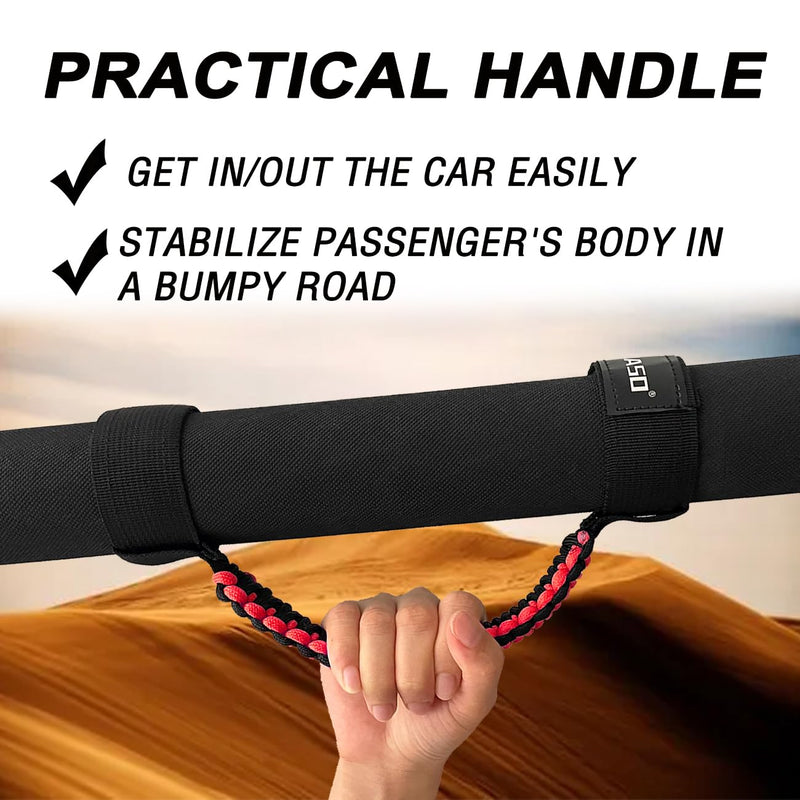 UTV Roll Bar Grab Handles for Polaris RZR Can Am,UTV Grab Handles fit 1.75"-2" Rollbar,ATV Passenger Grab Handle Grips 2Pcs(Red) Red