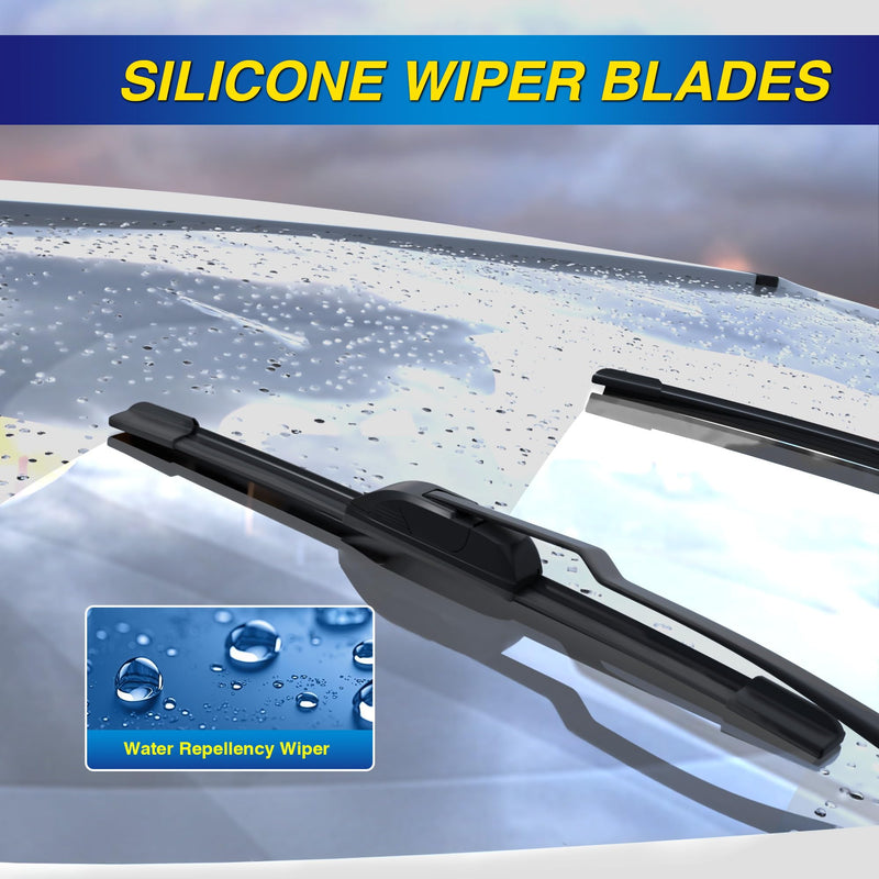5 PLUS® Silicone Windshield Wipers Replacement for 2011-2024 Ford Explorer Wiper Blades(Set of 3),Automotive Replacement Windshield Wiper Blades For My Car-26"/22"/11" 16+(Ford Explorer 2011-2024)