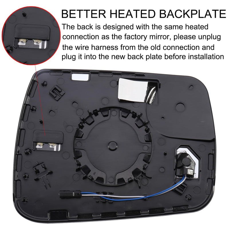 Driver Side Mirror Replacement for 2019-2025 Dodge Ram 1500 2500 with BSD Heated Left Side Mirror Glass Replacement w/o Auto Dimming Driver Side