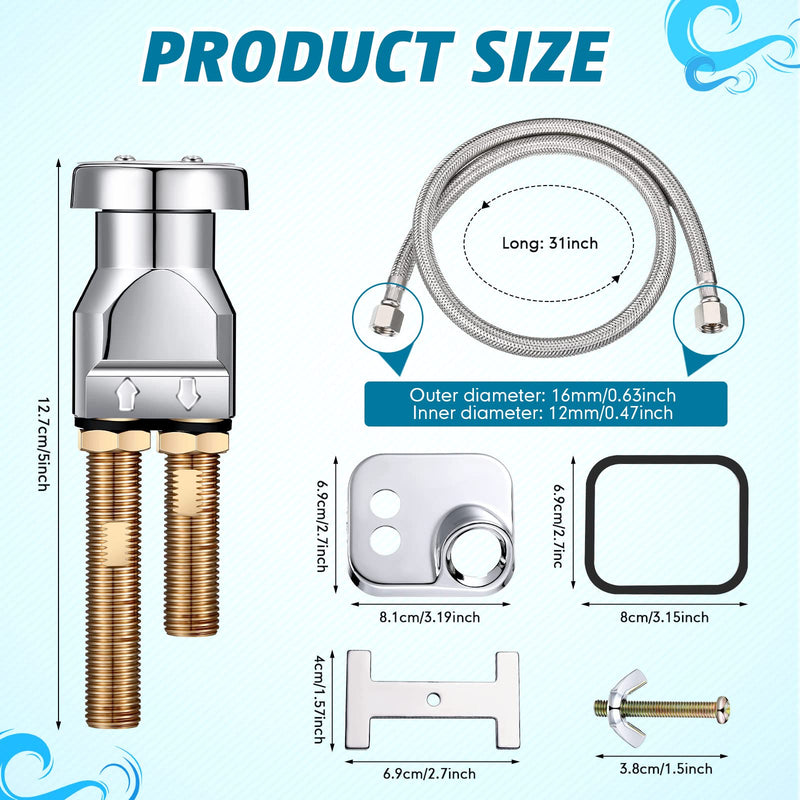 Hortsun Shampoo Bowl Vacuum Breaker Kit, Hardware Handle, 7 Pcs Stainless Steel, Chromium Plated Brass, 31 inches, for Salon Sink Parts Replacement