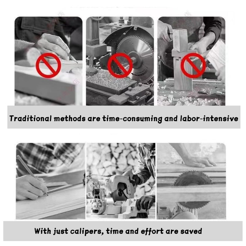 Positioning Calipers for Precise Measurements & Easy Wood Cutting Adjustable Stainless Steel Precision Cutting Guide,Positioning Calipers for Circular Saw & Hand Saw (Upgraded four-axis straight line) Upgraded four-axis straight line