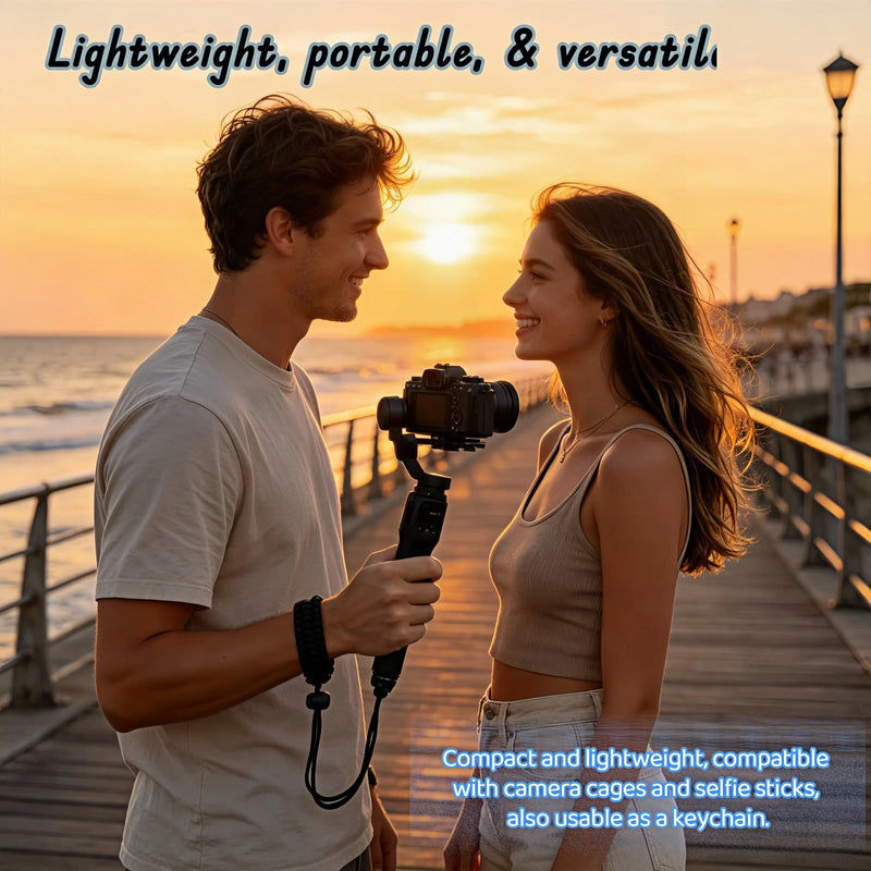 Btolin Camera Wrist Strap 1/4" Screw Quick Release, Adjustable Nylon Anti-Drop Tether for DSLR Mirrorless Action Camera Gimbal Selfie Stick 360, Lightweight 33g with Cushion Pad