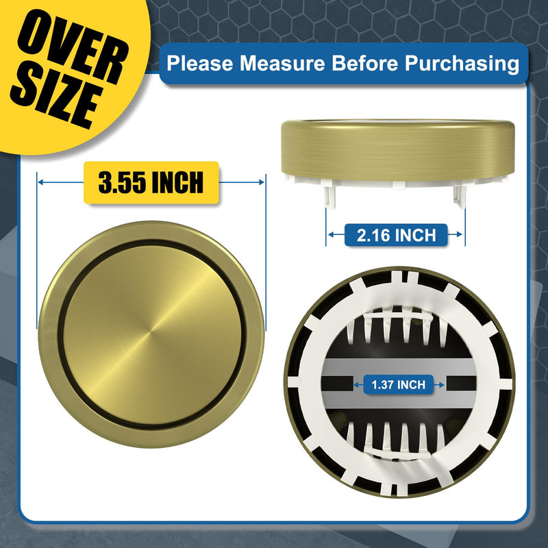 Bathtub Overflow Cover 2-Screws on, 3.55" ABS Plastic Tub Overflow Plate with Hair Catcher, 2-Hole Tub Overflow Drain Covers Faceplate Replacement Overflow Cap for Alcove Tub (Brushed Gold) Brushed Gold