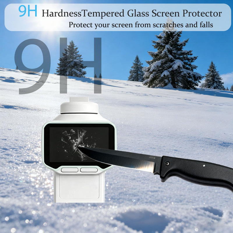 PCTC 2+2 Pack Screen Protector for Insta 360 Luna Ultra | 9H Hardness Tempered Glass Flim for Insta 360 Luna Ultra, Anti-Scratch, Bubble Free, HD Clarity