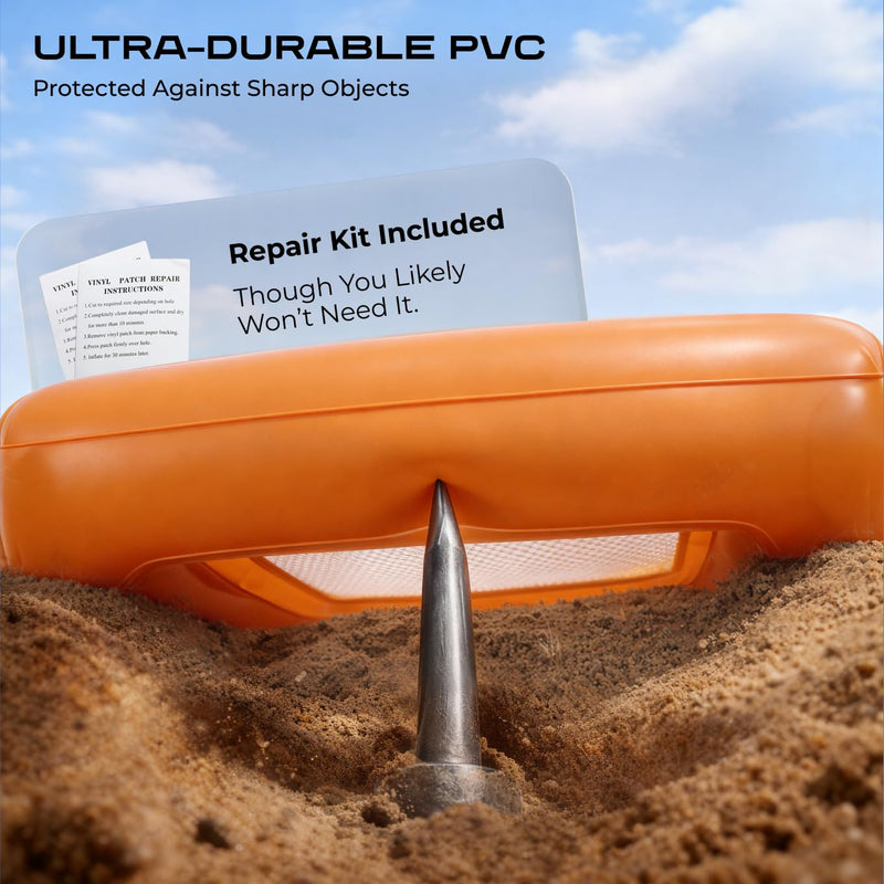 CKG Floating Inflatable Sand Sifter, Lightweight Durable Shark Tooth Sifter for the Beach with Comfortable Grip & Double Sifting Mesh, Perfect for Metal Detecting, Beach Accessories PVC