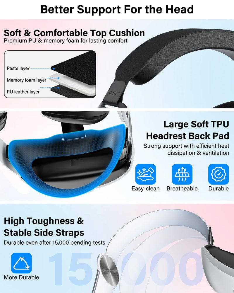 Head-Strap-for-Meta-Quest-3S/Quest 3, Adjustable Elite Headstrap | Quest 3 Strap Replacement for Oculus Quest 3/3S, VR Headset Strap with Large Support Pad for Enhanced Support and Comfort