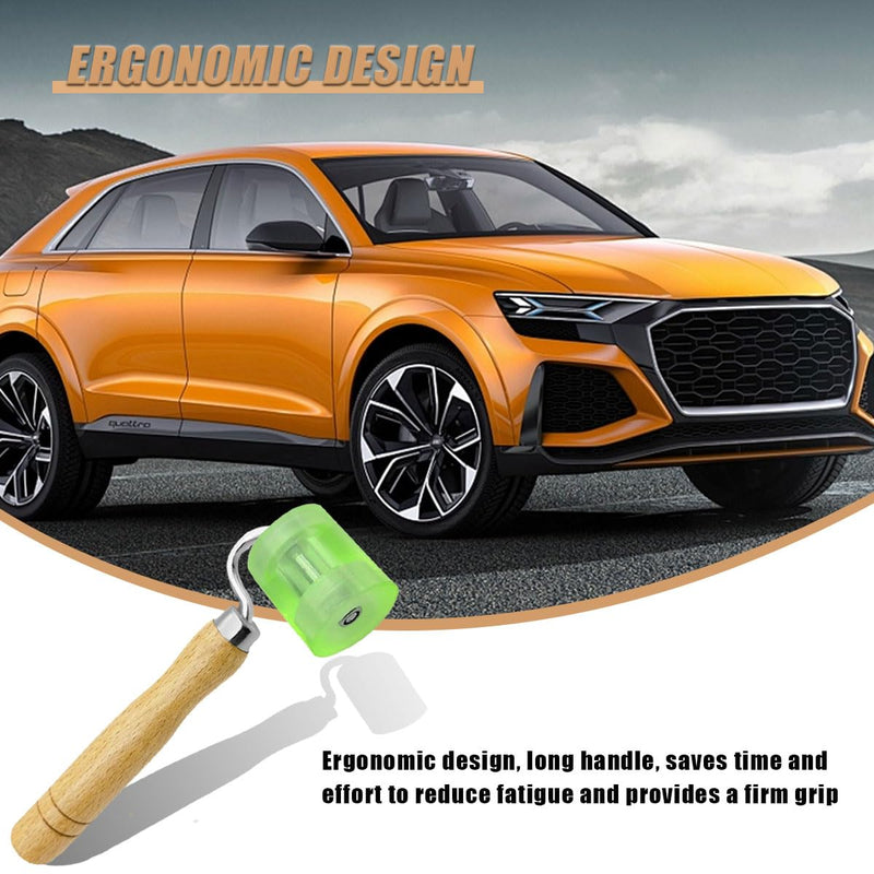 Car Sound Deadening Roller, Wallpaper Seam Roller with Wood Handle, Audio Sound Deadening Application Tool for Heat Abatement Mat, Noise Filter Pads, Wallpaper (1PC) 1PC
