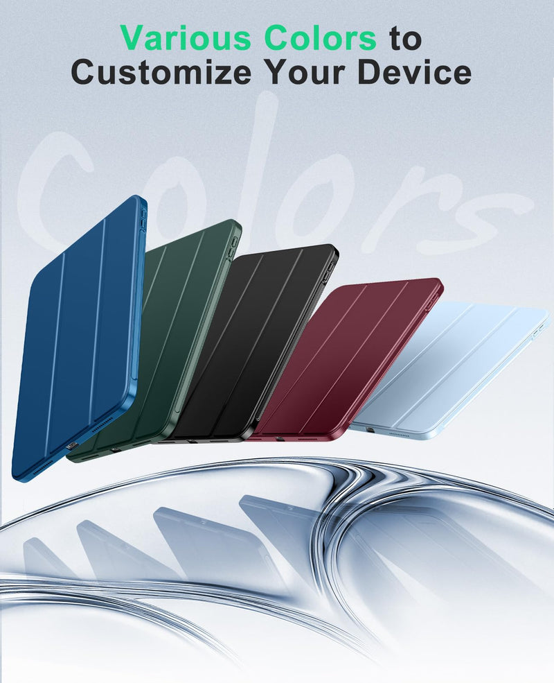 MoKo Case for iPad (A16) 11th/10th Gen 2025/2022 11/10.9 Inch, Abyss Blue | Trifold Stand Protective Cover Smart Folio Case Soft Flexible TPU Cover Support Supports Touch ID Auto Sleep/Wake
