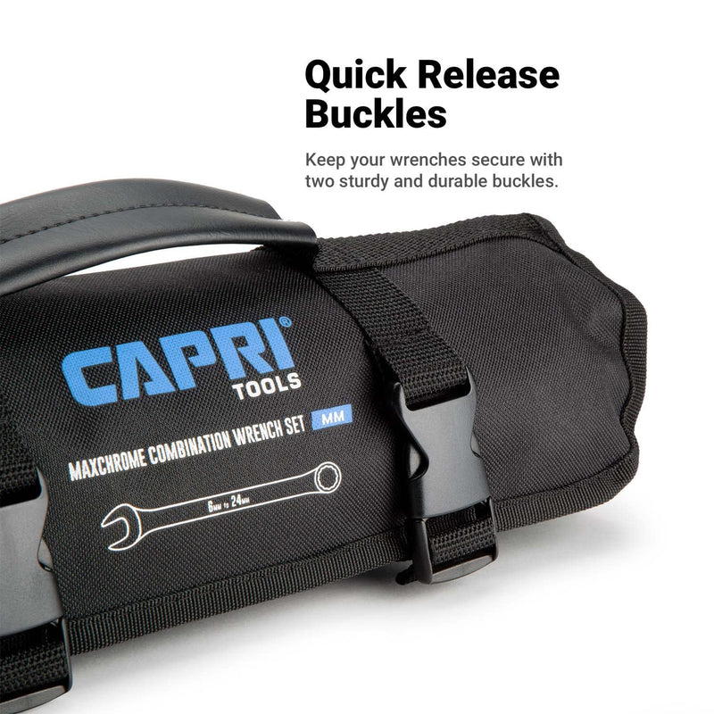 Capri Tools Wrench Roll Up Pouch Standard Pockets Metric / 19 Pockets / Buckle Closure