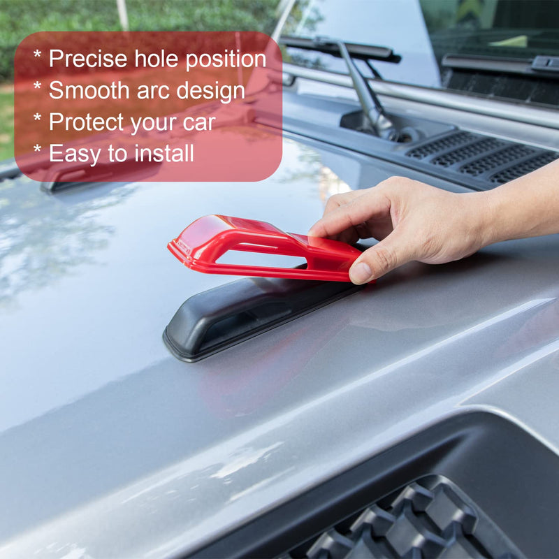 Bonbo Hood Vents & Engine Hood Hinge & Side AC Vent Outlet Trim Exterior Accessories fit for Jeep Wrangler JL JLU Sports Sahara Freedom Rubicon Unlimited Gladiator JT 2018-2023 11PCS (Red) Red