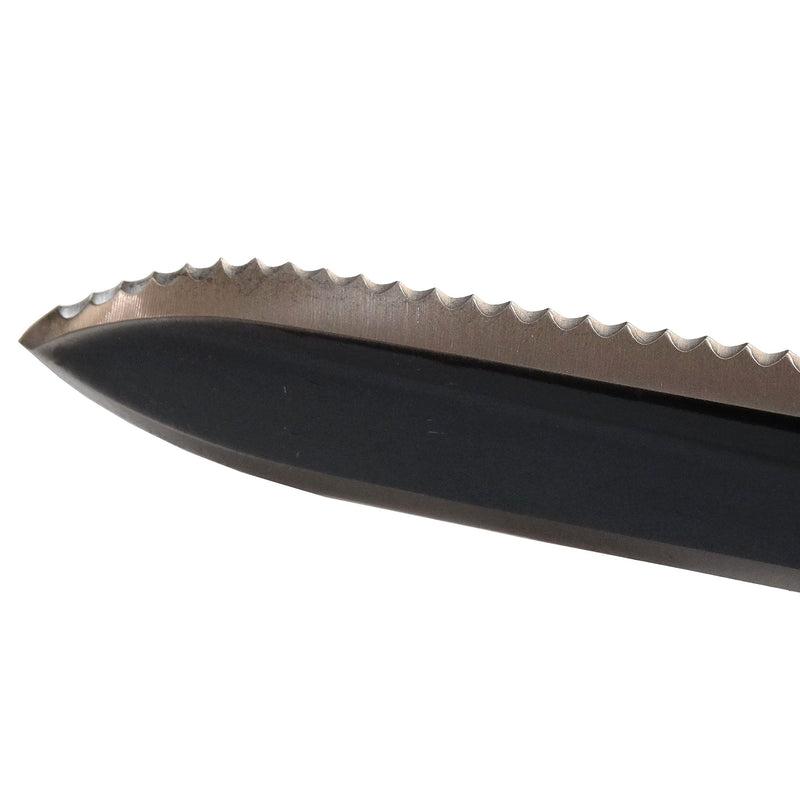 KAKURI Hori Hori Garden Knife with Sheath 12.5" [Carbon Steel Blade], Professional Garden Tool for Digging, Planting, Weeding, Wood Handle, Black Carbon Steel