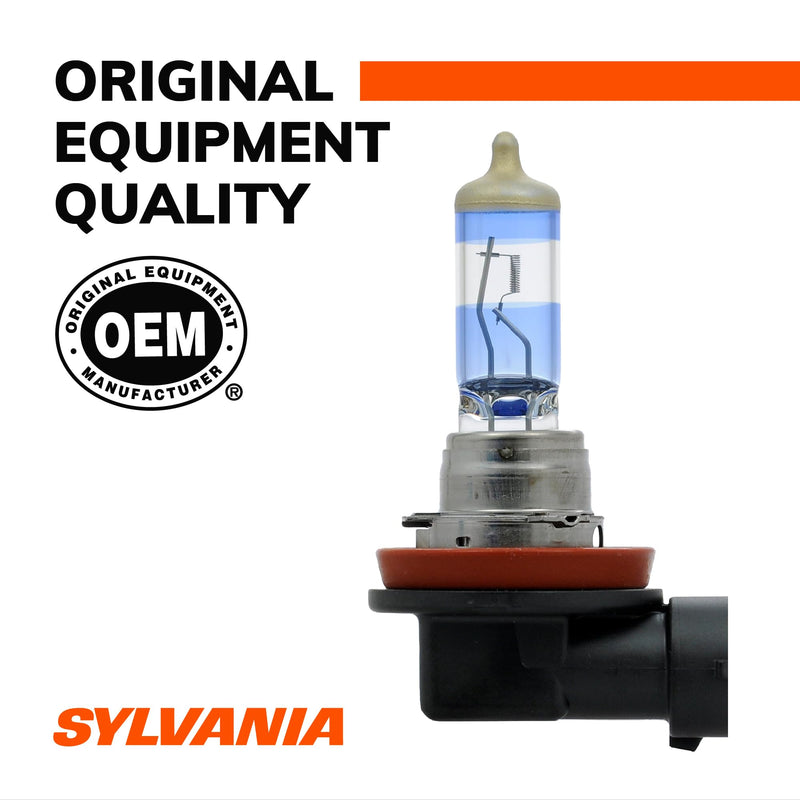 SYLVANIA - H11 SilverStar Ultra - High Performance Halogen Headlight Bulb, High Beam, Low Beam and Fog Replacement Bulb, Brightest Downroad with Whiter Light, Tri-Band Technology (Contains 2 Bulbs)