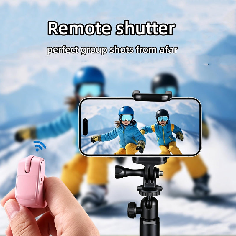 Bluetooth & 2.4GHz Wireless Dual Mode Mini Finger Ring Mouse with Touchpad — Rechargeable Pink Wearable Remote Control for TikTok, Kindle,PPT,Camera,with Charging Case,for PC,Laptop,Tablet,Phone
