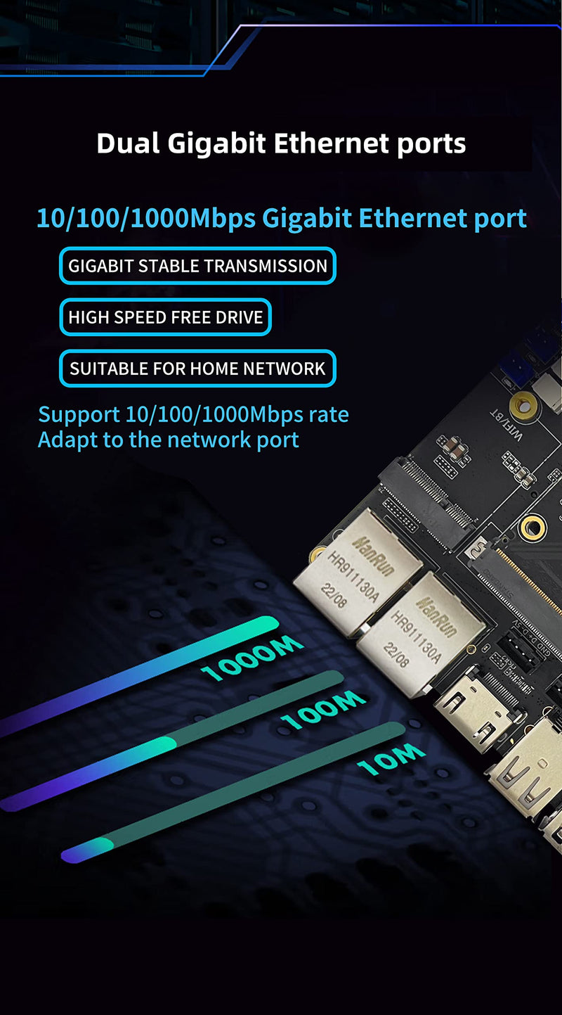 YY3568 Open-Source Developer Kit Rockchip RK3568 Soc Support Android11.0, Debian10.0 and OpenHarmony OS, 64-bit AI Mainboard for Face Recognition Prototyping (Metal Kit with WiFi 8GB RAM)