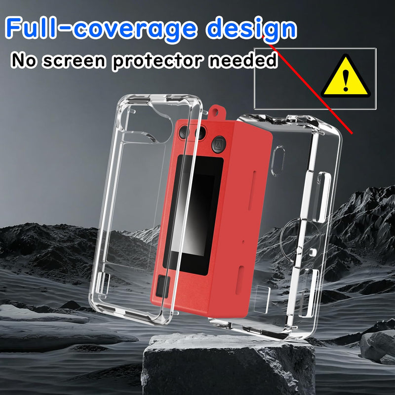 Protective Case for Kodak CHARMERA – Full-Cover Design for Keychain Camera –Includes Spring Strap, Anti-Drop Lanyard, Clear Pouch & Stickers Transparent