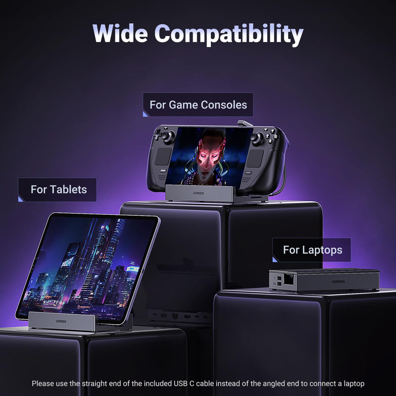 UGREEN Steam Deck Dock 9-in-1 USB C Docking Station Foldable Stand | 4K@60Hz HDMI, Gigabit Ethernet, PD 100W, 10Gbps USB A&C 3.2, TF/SD For Steam Deck, Rog Ally, ROG Xbox Ally, Legion Go