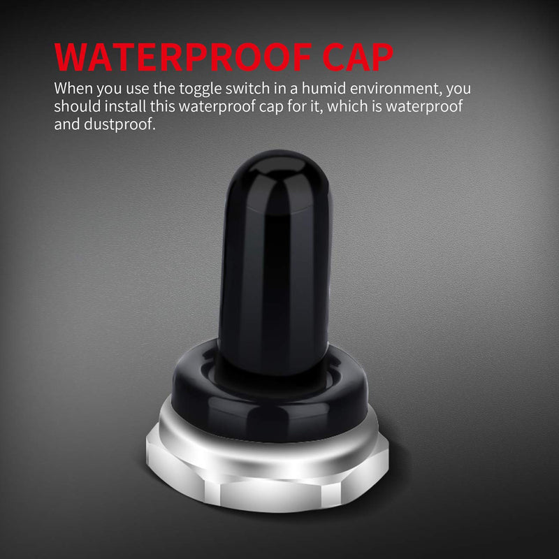 DaierTek Waterproof Toggle Switch 12V DC 30A Heavy Duty 2 Pin ON Off SPST with Weatherproof Boot Cap Cover for Auto Car Marine Boat -2 Pack Screw ON/OFF