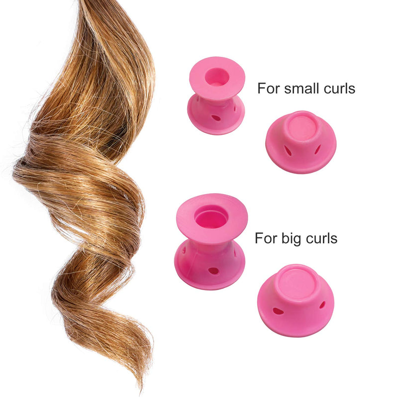 TRIXES Silicone Heatless Hair Rollers, 24PK - 12x Large & 12x Small | Suitable for All Hair Types - Easy Heatless Curls, Get Mermaid Beach Hair Overnight