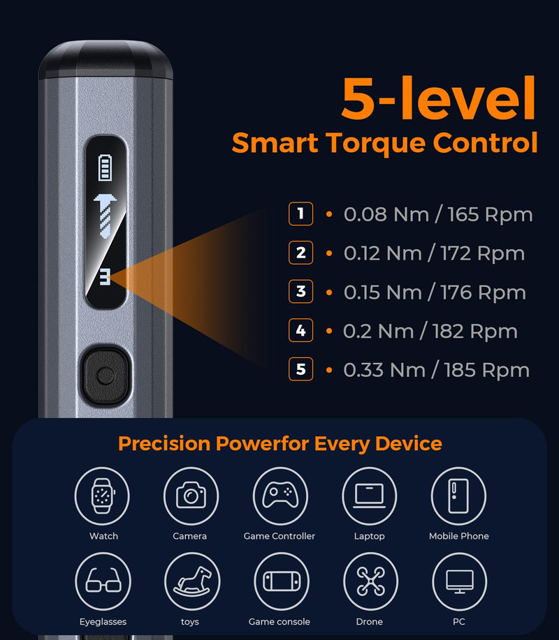 AXTH 76-in-1 Mini Electric Screwdriver Set, [Precise Torque Control] Magnetic Power Precision Screw driver, Rechargeable Tiny Cordless Repair Tool Kit, for Eyeglass, Watch, Computer, PS5, Electronic 76in1 Electric