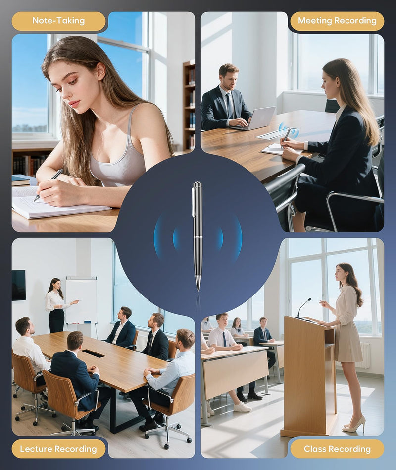 64GB Digital Voice Recorder, Audio Recorder with 25H Battery Life, Playback & Voice Activation Recording Device, Voice Activated Recorder with AI Noise Reduction for Lectures/Meetings/Interviews 64.0 GB