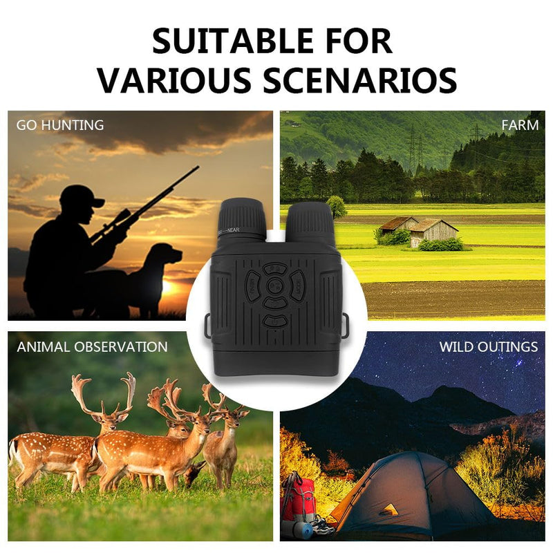 Digital Night Vision Binoculars, 36MP & 2.7K Night Vision Goggles with 850nm Infrared Illuminator, 10X Zoom, 3” HD Screen, Rechargeable Night Vision Device for Hunting & Camping