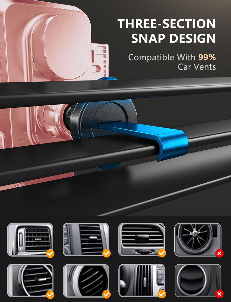 Wireless Car Charger, Phone Holders for Your Car, 15W Auto Clamping Phone Mount Car Accessories for iPhone 16 15 14 13 12 Mini Pro Max 11, Samsung Galaxy S24 Ultra S23 S22+ Note 20, etc-Pink PINK